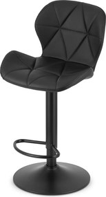 OFERTA Scaun de bar din piele ecologica cu picior negru WEST, negru II. calitate