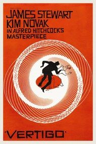 Reproducere Vertigo, Alfred Hitchcock (Vintage Cinema / Retro Movie Theatre Poster / Iconic Film Advert), (26.7 x 40 cm)