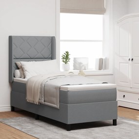 vidaXL Pat cu saltea Gri deschis 80x200 cm din țesătură