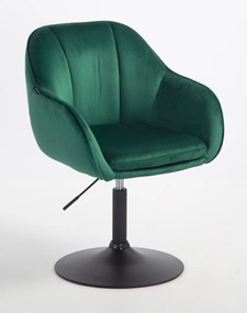 HR2055N Scaun Verde din Catifea cu Bază Neagră