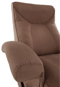 Fotoliu relaxant, cu funcţie electrică de vibraţie, textil maro, SUAREZ