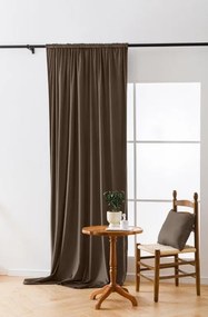 Draperie opaca maro VELVET 135x250 cm Sistem de agatare: Rejansa