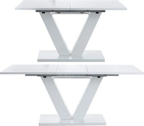 Masă de dining extensibilă cu aspect lucios cu blat suplimentar 90x140 cm Aaron – Støraa