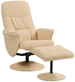 HOMCOM Fotoliu relax cu suport pentru picioare fotoliu de relaxare fotoliu relaxant cu șezut pivotant 360° și spătar înclinabil | Aosom Romania