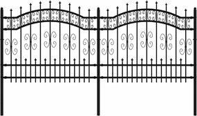 vidaXL Gard de grădină Kampen cu vârf tip suliță, negru, 240x100 cm, oțel