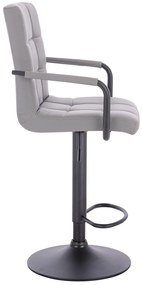 HC1015WP Scaun Gri Piele Ecologica Bază Neagră