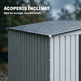 Outsunny magazie grădină căsuță de unelte pentru grădină 154x206.5x160/181 cm alb | Aosom Romania