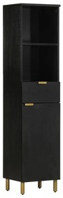 vidaXL Dulap de baie, negru, 38x33x160 cm, lemn masiv de mango
