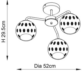 Endon 91968 - Plafonieră aplicată DIMPLE 3xE14/25W/230V auriu/bej fumuriu