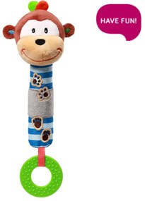 BabyOno Jucărie de plus cu fluieră şi un dentier Maimuţă George