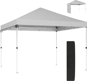 Outsunny Cort pliabil Pop-up 3x3 m cu perete lateral UPF50+ Înălțime reglabilă Împingere centrală Husă de transport Alb | Aosom Romania