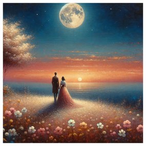 Tablou plimbare romantică printre flori