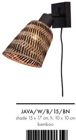 Aplica de perete eco din bambus Java bl/15x17, bl./nat