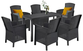 Set mobilier de grădină Hellma 6+1, grafit