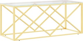 vidaXL Masă de cafea, 110x45x45 cm, oțel inoxidabil și sticlă