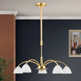 Candelabru 5 brate elegant design modern OPALDESIGN, auriu mat