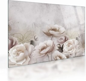 Tablou pe sticlă - Tufe roz (70x50 cm)