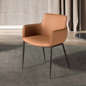 Scaun design LUX, Metal, Piele Sintetica Brown