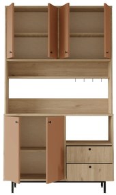 Dulap cu rafturi Rebutia 7 (Stejar + Cărămiziu) . 1102522