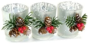 Set 3 pahare decorative pentru lumanare, 5.5x6.5 cm
