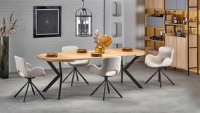 Masa extensibila Peroni stejar auriu/negru – L100-250 cm