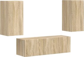 vidaXL Set Dulap pentru Televizor Montat pe Perete 4 pcs Stejar Sonoma