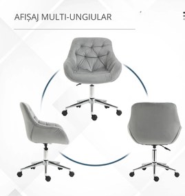 Vinsetto scaun ergonomic de birou, 59x58x80-90 cm, gri | Aosom Romania
