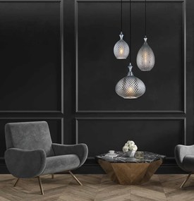 Pendul design modern Hemil fumuriu, crom 29cm