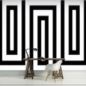 Fototapet - Labirintul alb negru (152,5x104 cm)