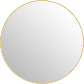 HOMCOM Oglindă Rotundă pentru Baie, din Sticlă și Oțel, Ø70x2.5 cm, culoare Auriu | Aosom Romania