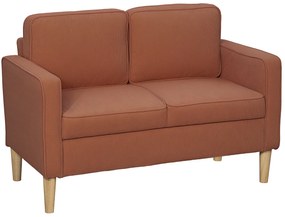 HOMCOM Canapea 2 Locuri cu Spatiu de Depozitare si Picioare Solide de Lemn, pentru Sufragerie, Dormitor, 117 x 63 x 79 cm, Portocaliu | Aosom Romania