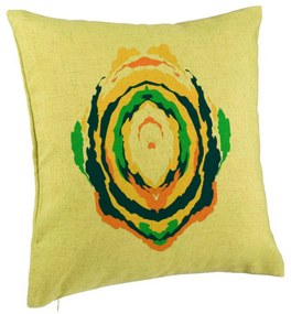 Perna Decorativa, Model Abstract, Multicolor, 40x40 cm, Verde, Husa Detasabila, Burduf