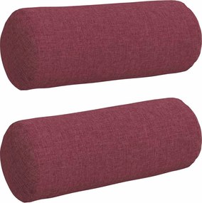 vidaXL Perne Bolster 2 pcs Roșu Vin Ø 15 x 40 cm țesătură