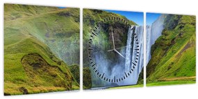 Tablou - Cascada Seljalandsfoss (cu ceas) (90x30 cm)