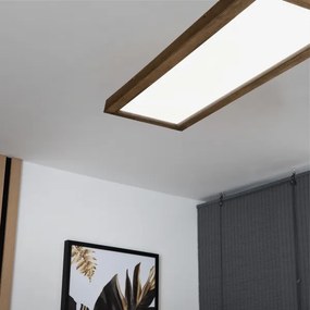Plafonieră LED dimabilă Brilagi WOODY FRAME LED/50W/230V stejar 120x30 cm IP44 + telecomandă