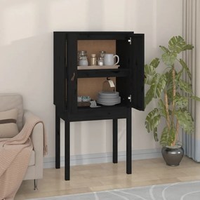 vidaXL Dulap înalt, negru, 60x40x120 cm, lemn masiv de pin