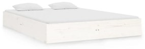 820073 vidaXL Cadru de pat mic dublu, alb, 120x190 cm, lemn masiv