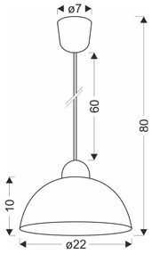 Lustră crem cu abajur din sticlă ø 22 cm Vanilia – Candellux Lighting