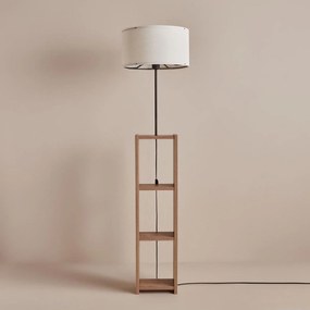 Lampadar AYD-3468, crem/stejar, lemn/material textil, 38x150 cm