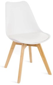 Set 2 scaune cu picioare din lemn de fag Bonami Essentials Retro, alb