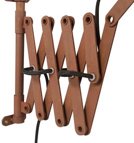 Lampă de perete extensibilă vintage rugină cu sticlă - foarfece sticlă
