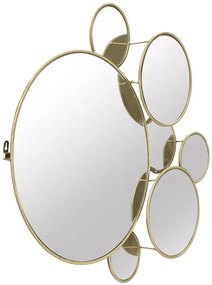 Set 7 oglinzi decorative aurii cu rama din metal, 81x73x7,5 cm, Glam Mauro Ferretti