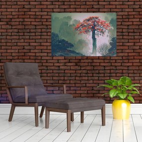 Tablou - Copacul roșu singuratic (90x60 cm)
