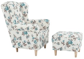 Fotoliu cu taburet, material textil rose 14, ASTRID