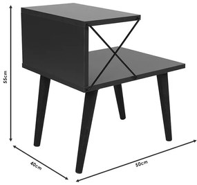 Noptiera deschisa Gather antracit - culoarea nuc 50x40x55cm