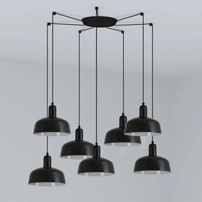 Lustra suspendata design modern TATAWIN S 7L negru