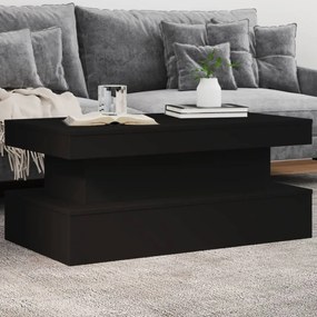 vidaXL Măsuță de cafea cu lumini LED, negru, 90x50x40 cm