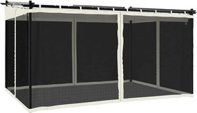 vidaXL Foișor cu pereți din plasă, crem, 4x3 m, oțel