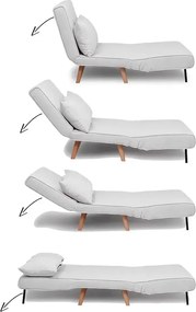 Canapea extensibilă 2 locuri modernă 120x85x80 cm – stofă, bej-gri – Sidney