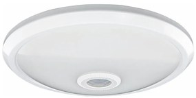 Plafonieră LED cu senzor de mișcare și de amurg LED/20W/230V Ø 29 cm albă